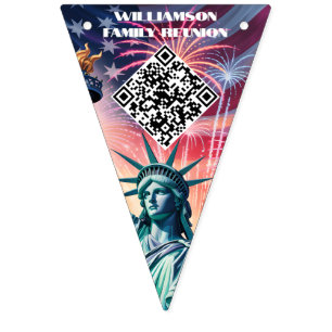 Bandeirinha 1776–2026 QR Bunting • Edite Texto e Link em Minut