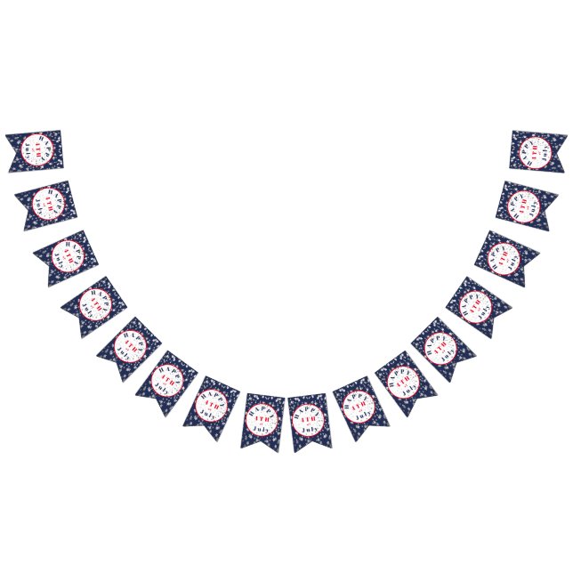 Bandeirinha 4 de julho - Estrelas brancas-brancas-brancas-verm (Todos)