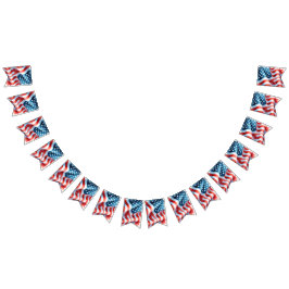 Bandeirinha 4 de julho Theme Patriotic Bunting