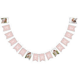 Bandeirinha 4 Sinalizadores de Bunting Cor-de-rosa com Festa d