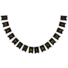 Bandeirinha 50º Aniversário de 1972 Nome Dourado Negro