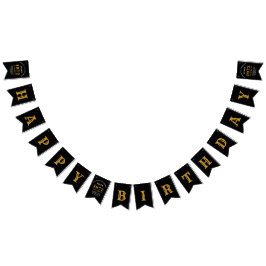 Bandeirinha 50º Aniversário de 1972 Nome Dourado Negro