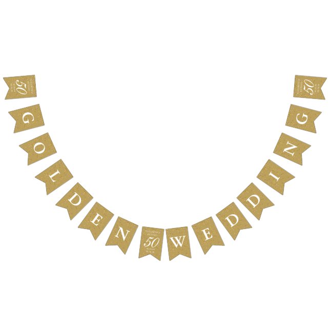 Bandeirinha 50º aniversário do casamento Dust Confetti Dourada (Todos)
