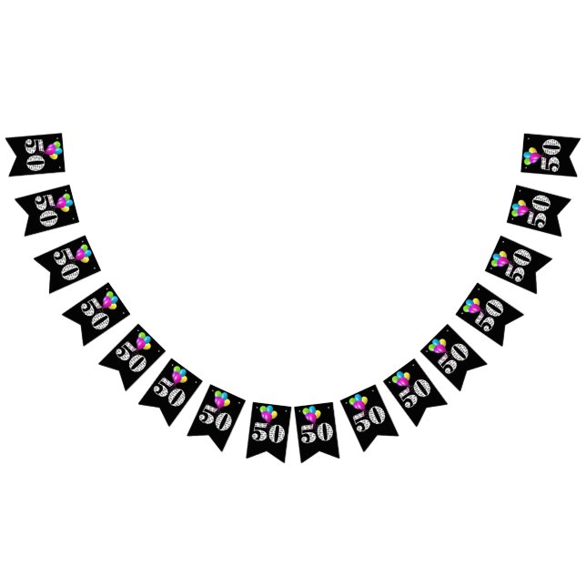 Bandeirinha 50º balões de festa de aniversário (Todos)