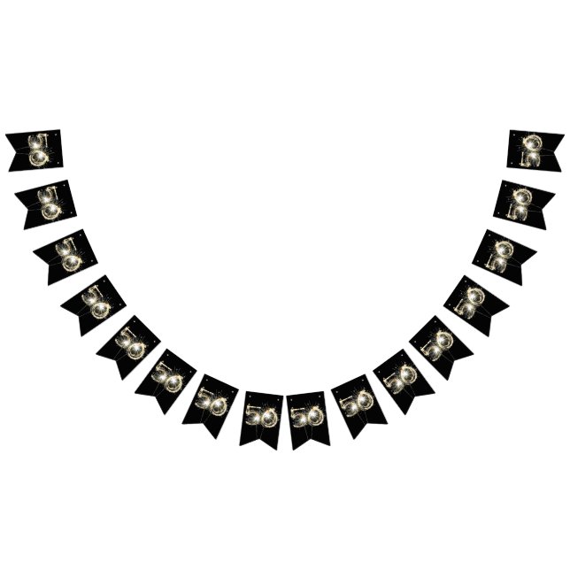 Bandeirinha 50.º Sparklers a preto (Todos)