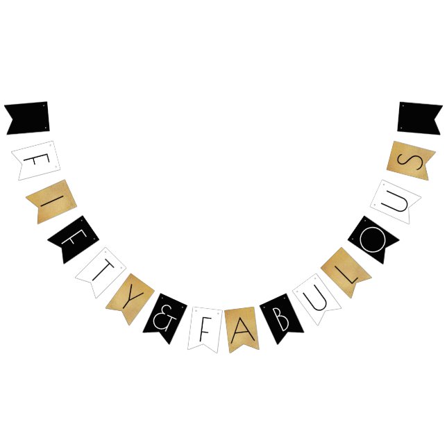 Bandeirinha 50 e Dourada e fabulosa Festa de aniversário 50 (Todos)