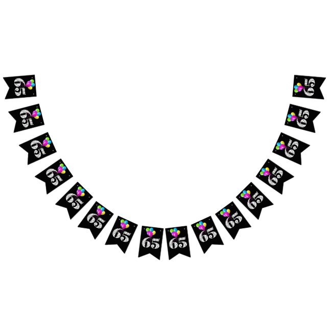 Bandeirinha 65º balões de festa de aniversário (Todos)