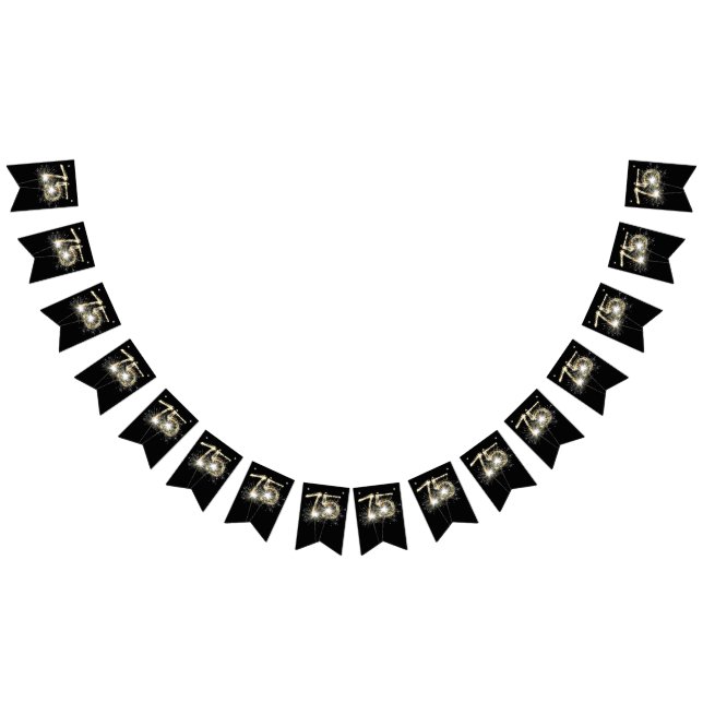 Bandeirinha 75.º aniversário ou festa de aniversário (Todos)