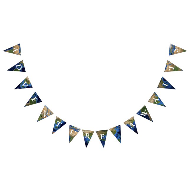 Bandeirinha A aventura espera o mapa do mundo do globo da (Todos)