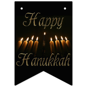 Bandeirinha A lâmpada feliz Menorah de Hanukkah ilumina o