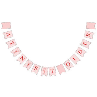 Bandeirinha A Tini Bit Older Cute Bow Pink Red Birthday