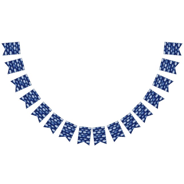Bandeirinha Abóbora Azul e Branco de Halloween (Todos)