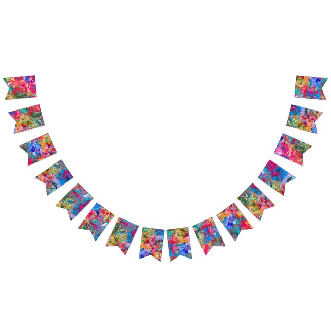 Bandeirinha Abstração de abertura de palha verde-amarelo-azul (Todos)