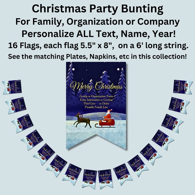 Bandeirinha Adicionar Nome da Família / Organização Azul + Pap (Criador carregado)