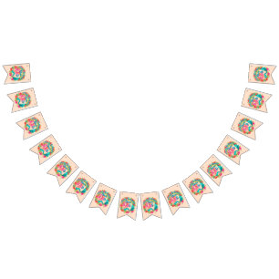 Bandeirinha Adicionar Nome Festa de aniversário Azul da Colun