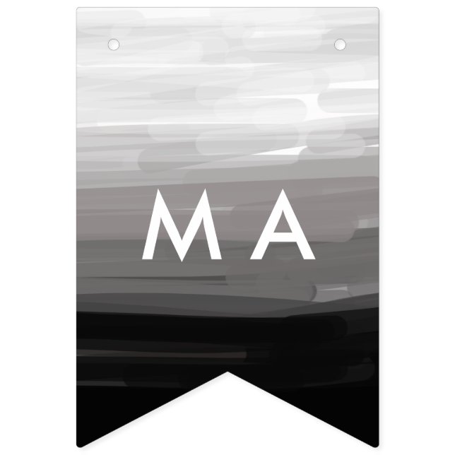 Bandeirinha Adicione seu nome letra homem monograma simples mi (Primeira Bandeira)