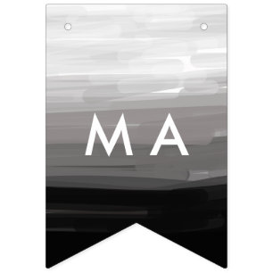 Bandeirinha Adicione seu nome letra inicial monograma simples