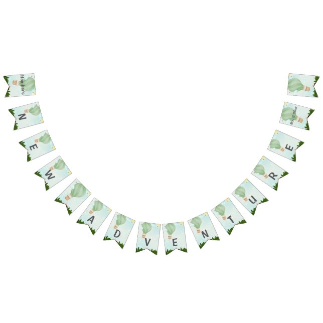 Bandeirinha Aguarda Chá de fraldas|Nome e data personalizados (Todos)