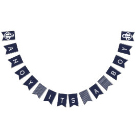 Bandeirinha Ahoy seu uma estamenha náutica do marinho do