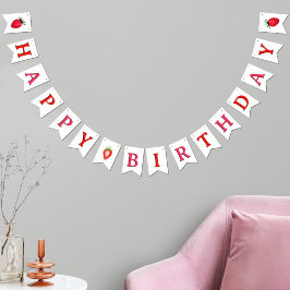 Bandeirinha Aiversário Feliz das Morangos De Molho