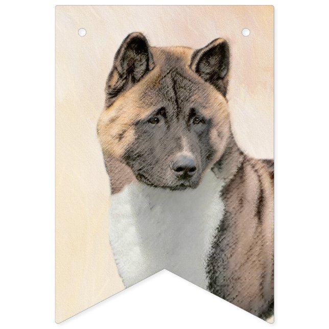 Bandeirinha Akita Painting - Bela Arte Canina Original (Primeira Bandeira)