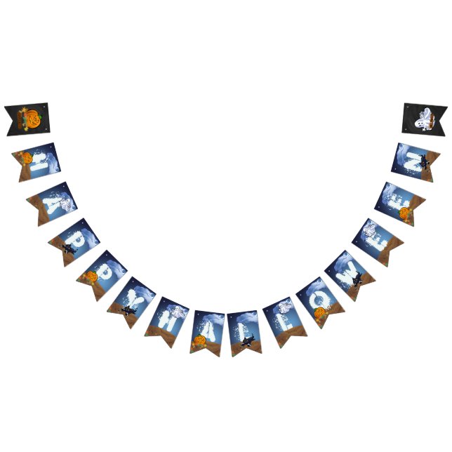 Bandeirinha Animais Assustadores Feliz Dia das Bruxas Placa (Todos)