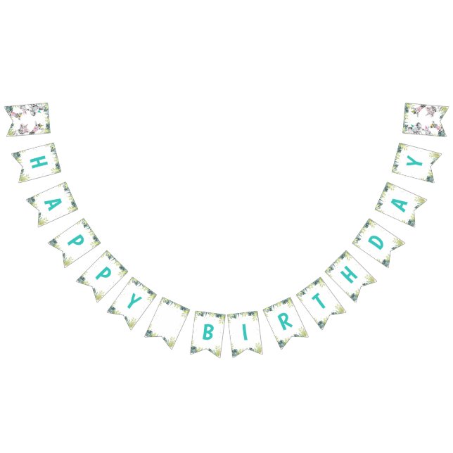 Bandeirinha Animais de festa Safari Selvagem Um Feliz Aniversá (Todos)