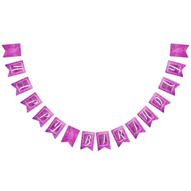 Bandeirinha Aniversário da Fada Violeta e Rosa (Todos)