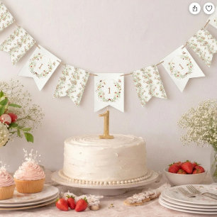 Bandeirinha Aniversário de Berry - Faixa de Jardim da Primeira