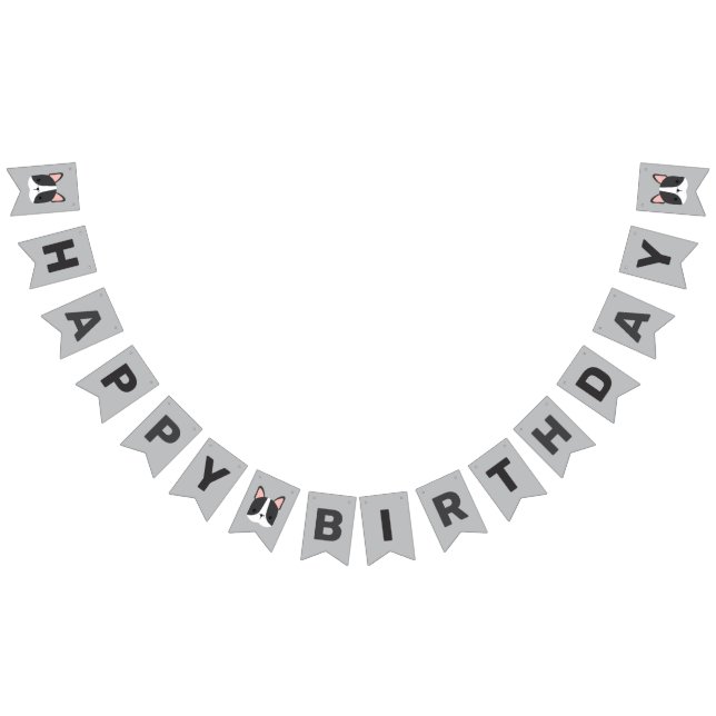 Bandeirinha Aniversário de Cãozinho Francês (Todos)