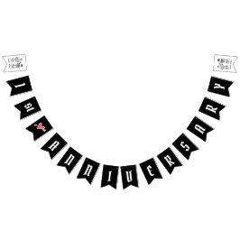 Bandeirinha Aniversário de Casamento de Casais Biker Personali