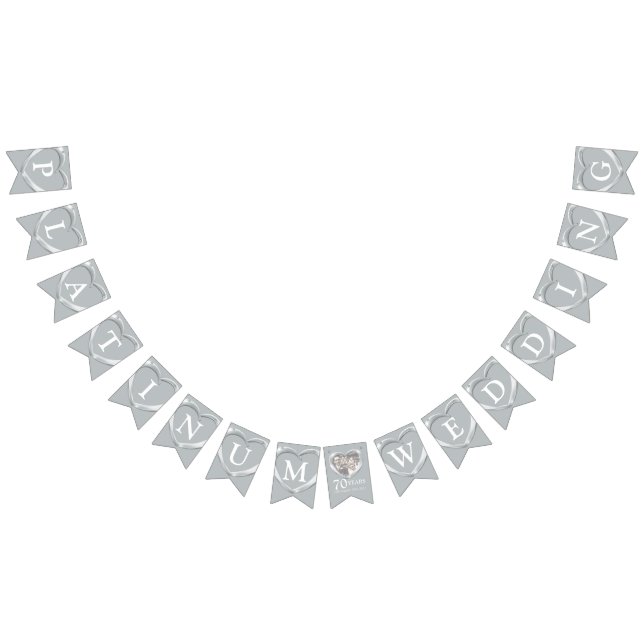 Bandeirinha Aniversário de casamento de Platinum 70 (Todos)