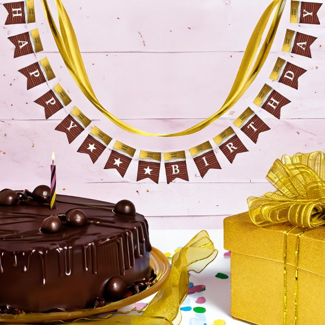 Bandeirinha Aniversário de Chocolate de Tíquete de Ouro Person (Criador carregado)
