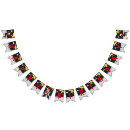 Bandeirinha Aniversário de criança de Dia das Bruxas de Garota