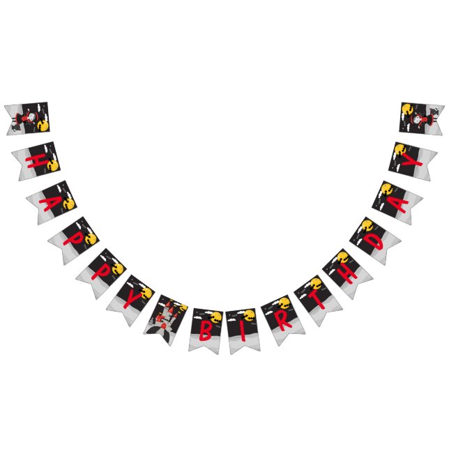 Bandeirinha Aniversário de criança de Dia das Bruxas de Garota (Todos)