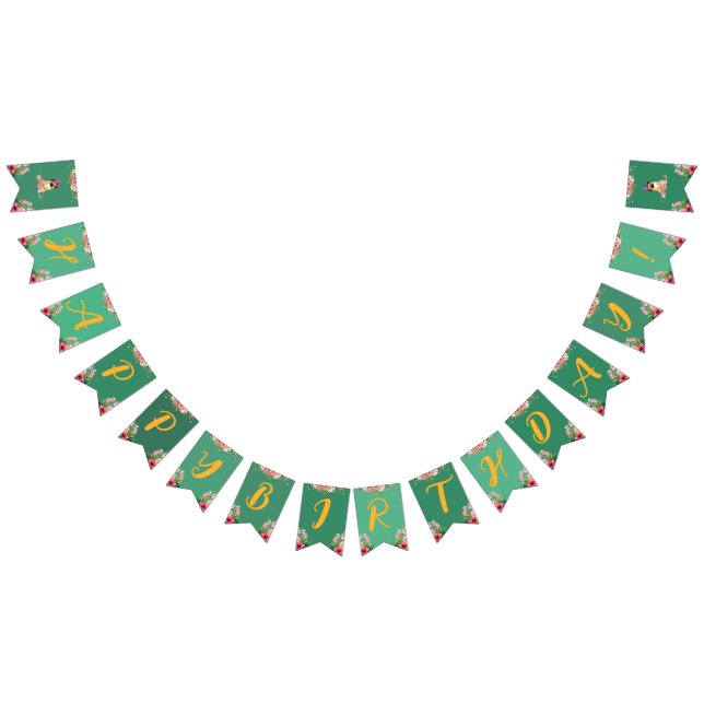 Bandeirinha Aniversário de criança De Puppy Cugado Floral (Todos)