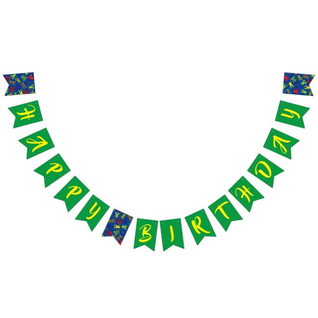 Bandeirinha Aniversário de criança de Sapos de árvores (Todos)