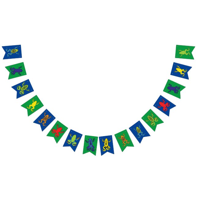 Bandeirinha Aniversário de criança de Sapos de árvores (Todos)