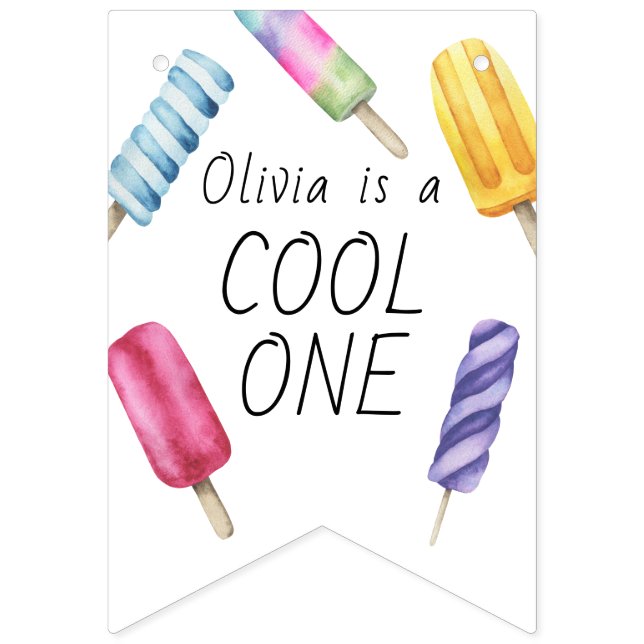 Bandeirinha Aniversário de criança do Sorvete (Primeira Bandeira)