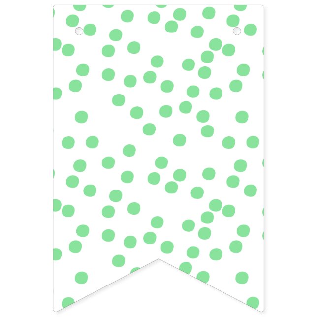 Bandeirinha Aniversário de criança - Padrão de Polkadots Verde (Primeira Bandeira)