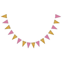 Bandeirinha Aniversário De ouro E Rosa