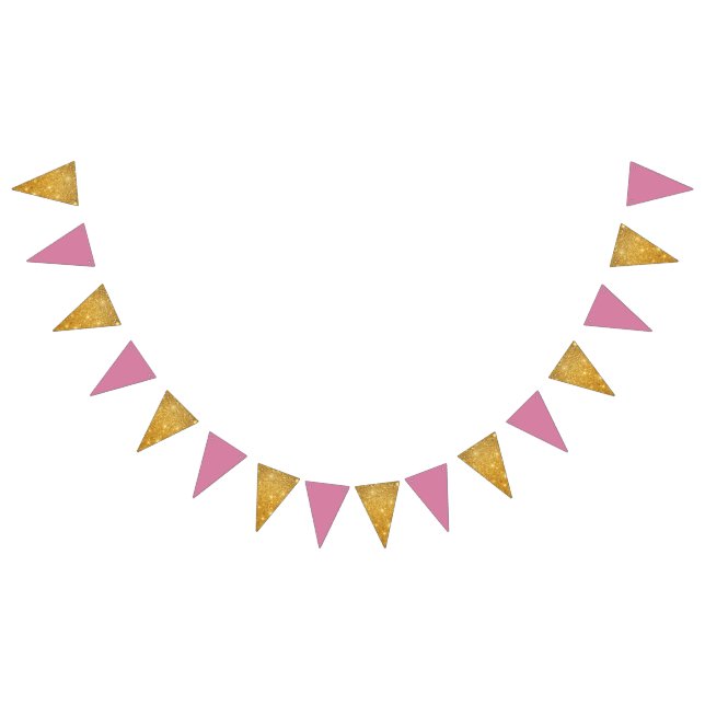 Bandeirinha Aniversário De ouro E Rosa (Todos)