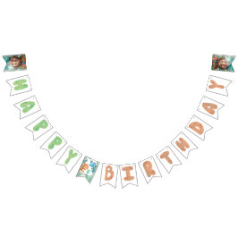 Bandeirinha Aniversário de Stomp, Chomp e Dois Dinossauros de