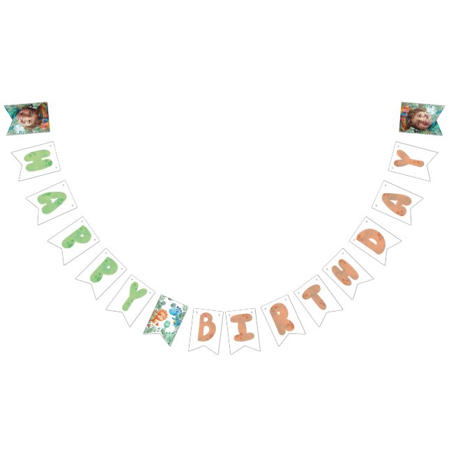 Bandeirinha Aniversário de Stomp, Chomp e Dois Dinossauros de  (Todos)