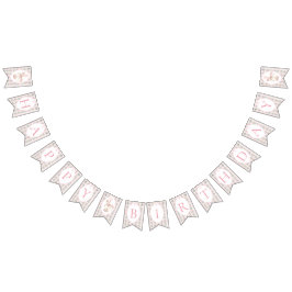 Bandeirinha Aniversário de um ano Carousel Rosa