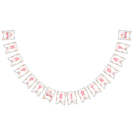 Bandeirinha Aniversário do Caminhão de Sorvete Rosa