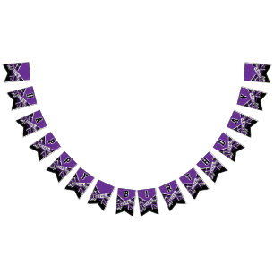 Bandeirinha Aniversário do Cheerleader Roxo