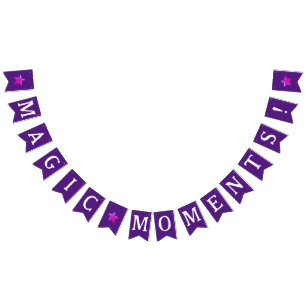 Bandeirinha Aniversário do Dia das Bruxas de Mágica Roxo Encan