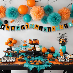 Bandeirinha Aniversário do Docinho de Halloween do Fantasma do