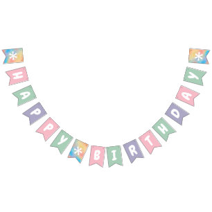 Bandeirinha Aniversário do Elefante Pastel Bunch dos Balões 